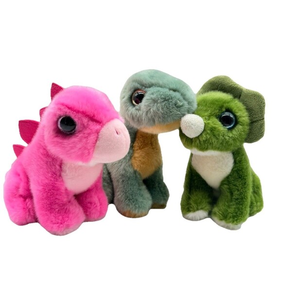 Animal Planet Other - Set of 3 Adventure Planet 8" Baby Dinosaurs Green & Pink Plush Stuffed Animals